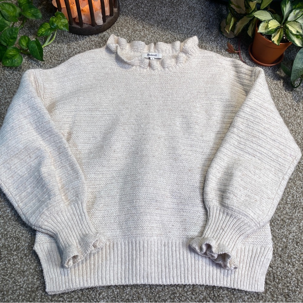 Madewell Cotton Blend Ruffle Sweater